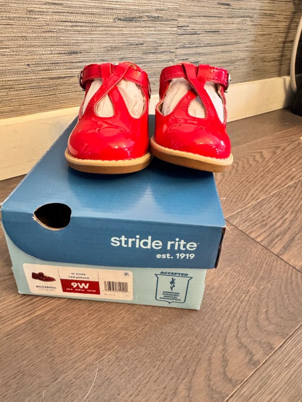 Stride Rite red patent leather mary jane shoes (toddler)